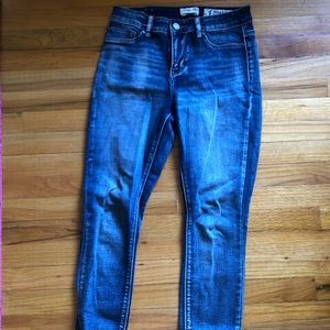 Indigo Rein Dye Wash Stretch Denim Skinny Jeans